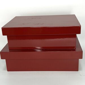 JAPANESE RED LACQUER ART BOXES BY JUNKO KOSHINO MODERN